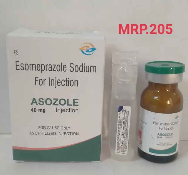 ASOZOLE 40 (Esomeprazole Sodium For Injection 40mg) injection pack