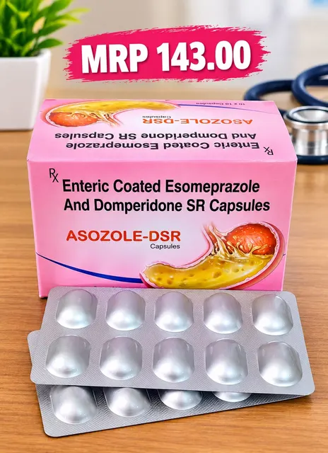 ASOZOLE DSR (Esomeprazole (EC) + Domperidone (SR)) capsule pack