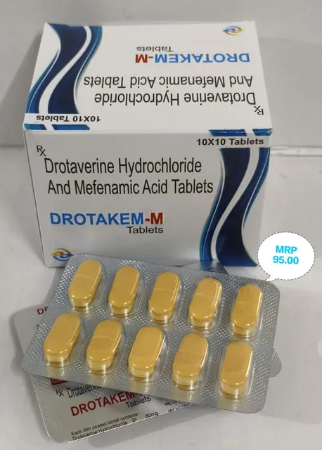 DROTAKEM-M (Drotaverine Hydrochloride + Mefenamic Acid) tablet pack