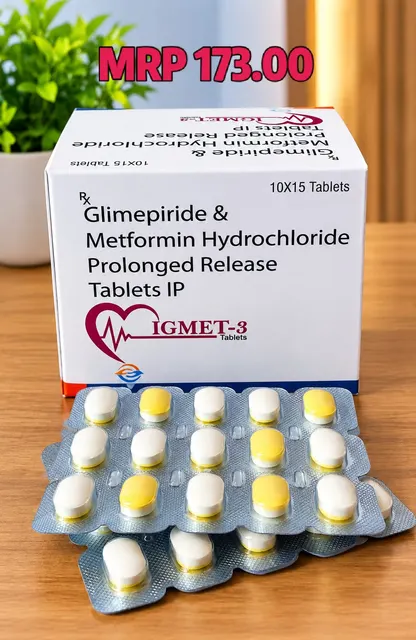 IGMET-3 (Glimepiride + Metformin Hydrochloride (Prolonged Release)) tablet pack