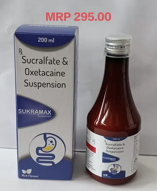 SUKRAMAX (Sucralfate + Oxetacaine) oral suspension pack