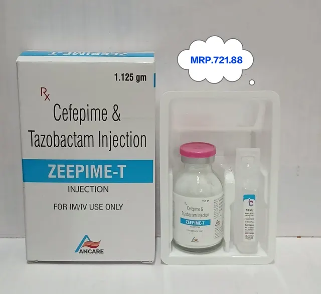 ZEEPIME-T (Cefepime 1gm + Tazobactam 125mg) injection pack